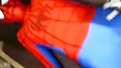 Spiderman lycra bondage Schoolboy Crush