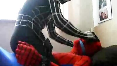 Spiderman lycra bondage Schoolboy Crush