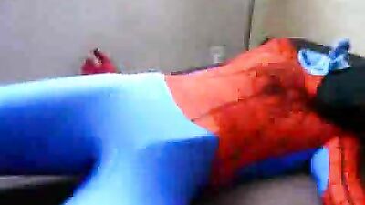 Spiderman lycra bondage Schoolboy Crush