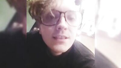 Twink crossdresser taking large dildo