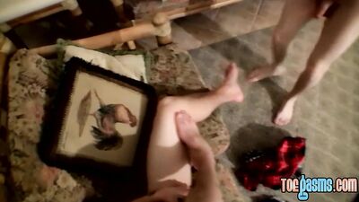 Homos film each others feet while jerking off their dicks