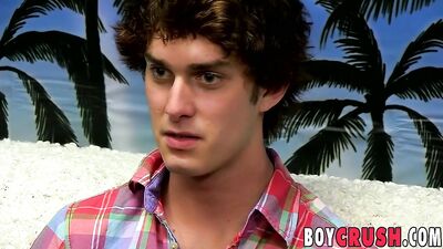 Thought provoking twink has an interview and masturbates