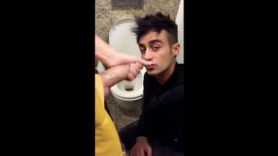 Someone came, but at the second time he finally swallows PUBLIC TOILET