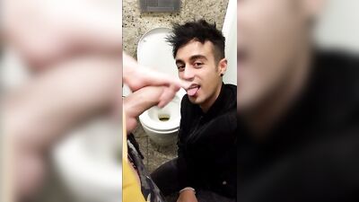 Someone came, but at the second time he finally swallows PUBLIC TOILET