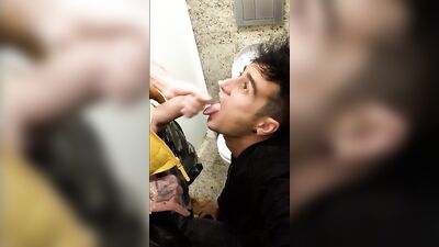 Someone came, but at the second time he finally swallows PUBLIC TOILET