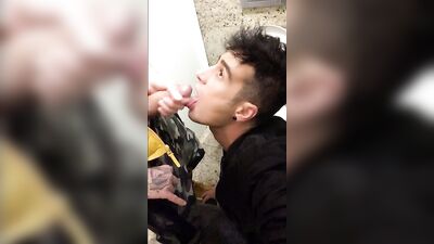 Someone came, but at the second time he finally swallows PUBLIC TOILET