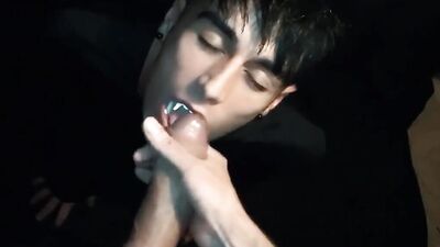 Vampire eats 2 cum loads POV