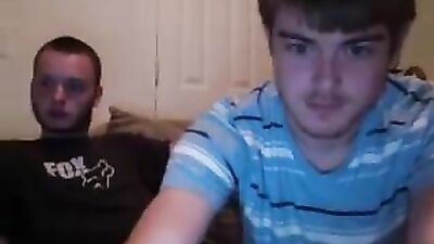 Straight couple convinced to jerk-off his buddies cock