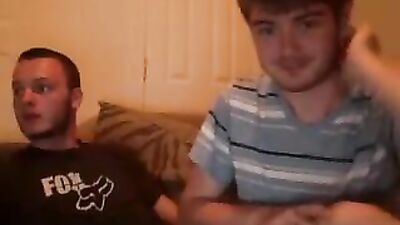 Straight couple convinced to jerk-off his buddies cock