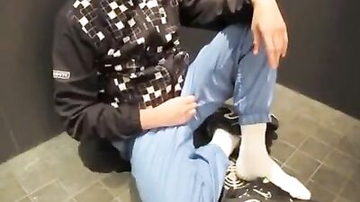 Trackies Troubles: Amateur Piss & Cum Fetish