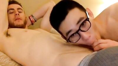 Exploring Cumshots with Sexy Asian Twink and His Boyfriend!