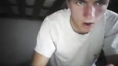White Tee Amateur Cum Shots Handjob - White Heat!