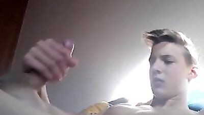 Blonde Boy Webcam Jerk: Home Alone with Horny Desires!