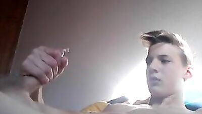 Blonde Boy Webcam Jerk: Home Alone with Horny Desires!