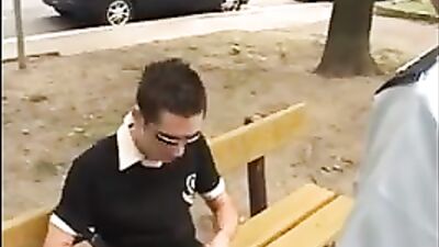 Gay Campus Cop Bareback Action: Making Friends with the Campus Policeman