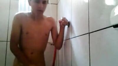 Gay Solo Fun in the Shower - Boy Jerking