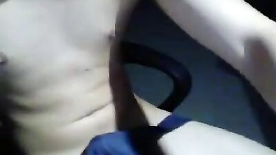 Young Boy in Panties Strips and Cums on Camera