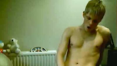 Blond boy jerks off and cums Electrified Atmosphere