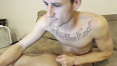 Hot Handjob Tats Guy Shooting a Nice Webcam Porn Load!