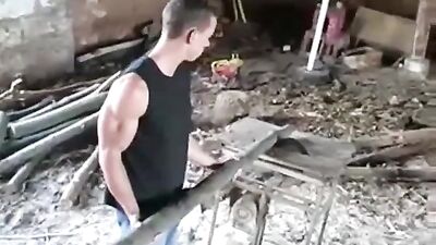 Working with wood - Action Gay Porn Video