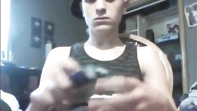 Tiny Twink Smokes and Masturbates on Camera - Big Cocks and Amateur Cum Shots!