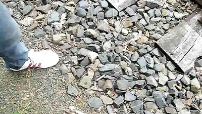 Masturbating on the Railway - Amateur Cum Shots Handjob