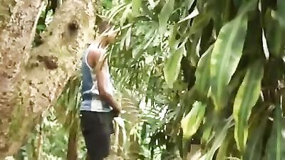 Cruising in Brazilian Public Garden: Interracial Action Group Sex