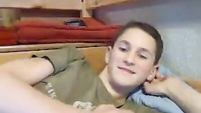 Young Web-Cam Solo Boy - Smooth, Wank, Cum