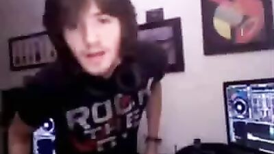 Young DJs Web-Cam Fun! Cock-Waving Twink Sets up His Cam!