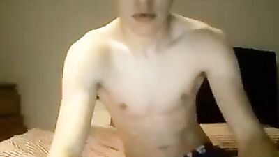 Young White Boy Cum Shots on Webcam - Amateur Handjob!