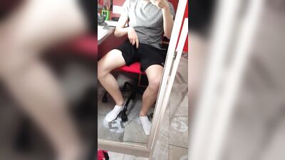 Boy solo on the mirror