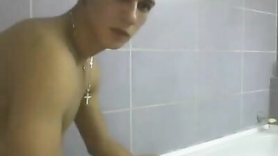 Gangbang in the Shower: Boy Smooth Amateur Handjob Solo