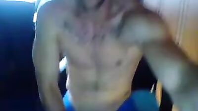 Young athletic masturbating