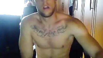 Young athletic masturbating