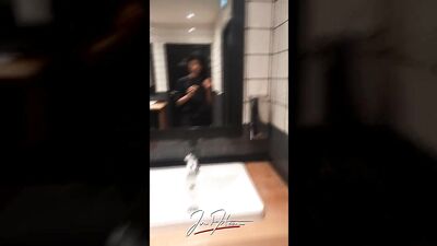 This handsome boy pisses pee in a public urinal in a crowded restaurant. Jon Arteen gay porn video