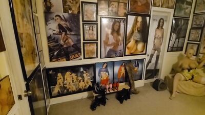 Shaved twink tries on moms lingerie while masturbating