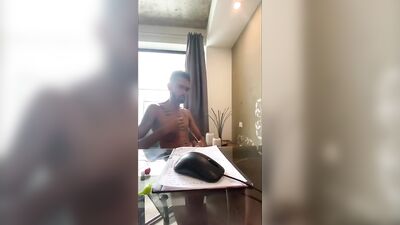 SKINNY NAUGHTY JOKING OFF WITH HIS LOVER ON WEBCAM