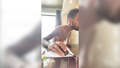 SKINNY NAUGHTY JOKING OFF WITH HIS LOVER ON WEBCAM