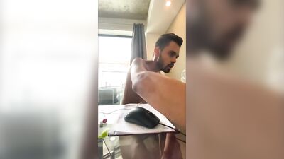 SKINNY NAUGHTY JOKING OFF WITH HIS LOVER ON WEBCAM