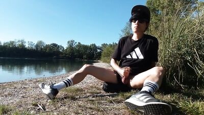 Caught wanking I stop my masturbation session outdoor but I still crave to cum cause I'm a horny boy