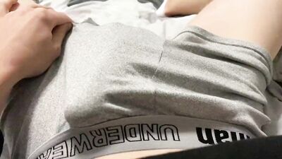 Skinny Twink Teen Cums Juicy In Panties From Rubbing Dick