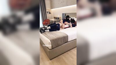 Two guys in Sportswear fuck in hotel room