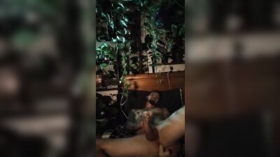 Tattooed hunk deepthroats your cock, then fucks his tight ass until he cums