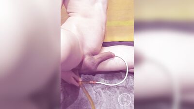 Sitting on crazy 1700 ml Bladder Balloon, huge Cumshot Preview