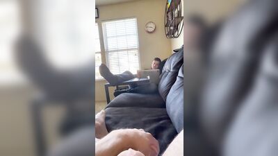 Teasing my husband while he tries to work