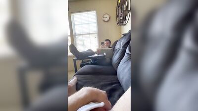 Teasing my husband while he tries to work