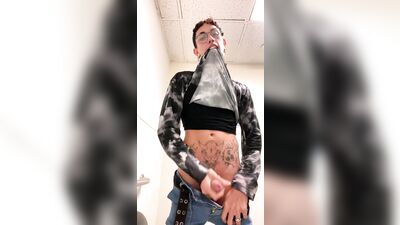 Jerking off in a public Restroom