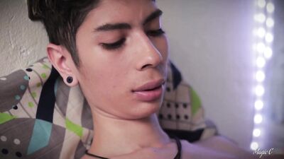 Hot Big Dick Latino Magic C Jerks With Spit, Cums Inside a Cup and Lets It Drip Into His Mouth to Sw