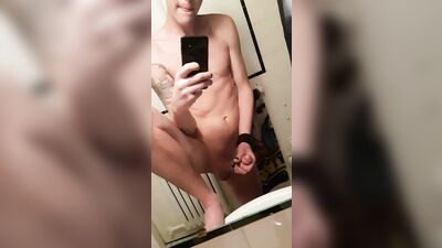 Twink cum all over the bathroom sink