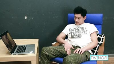 Dark Haired Gay Teen Logan Jerks Off His Hard Cock